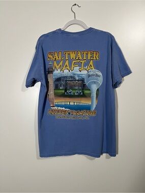 Comfort Colors Pocket Tee Dauphin Island, Alabama Size Large Blue 100% Cotton